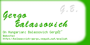 gergo balassovich business card